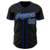 Custom Black Royal-White Authentic Baseball Jersey