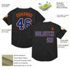 Custom Black Royal-Orange Mesh Authentic Throwback Baseball Jersey