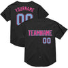 Custom Black Light Blue-Pink Mesh Authentic Throwback Baseball Jersey