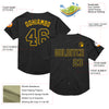 Custom Black Gold Mesh Authentic Throwback Baseball Jersey