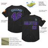 Custom Black Purple-Light Blue Mesh Authentic Throwback Baseball Jersey