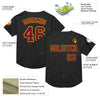 Custom Black Crimson-Gold Mesh Authentic Throwback Baseball Jersey