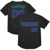 Custom Black Purple-Teal Mesh Authentic Throwback Baseball Jersey