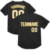 Custom Black White-Gold Mesh Authentic Throwback Baseball Jersey