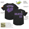 Custom Black Purple-White Mesh Authentic Throwback Baseball Jersey