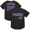 Custom Black Purple-White Mesh Authentic Throwback Baseball Jersey