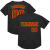 Custom Black Red-Gold Mesh Authentic Throwback Baseball Jersey