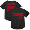 Custom Black Fire Red Mesh Authentic Throwback Baseball Jersey