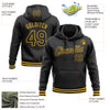 Custom Stitched Black Gold Sports Pullover Sweatshirt Hoodie