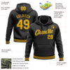 Custom Stitched Black Gold Sports Pullover Sweatshirt Hoodie