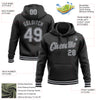 Custom Stitched Black Gray Sports Pullover Sweatshirt Hoodie