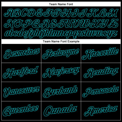 Custom Stitched Black Teal Sports Pullover Sweatshirt Hoodie