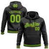 Custom Stitched Black Neon Green Sports Pullover Sweatshirt Hoodie