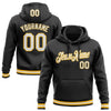 Custom Stitched Black White-Gold Sports Pullover Sweatshirt Hoodie