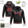 Custom Stitched Black Red-White Sports Pullover Sweatshirt Hoodie