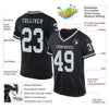 Custom Black Silver-Gray Mesh Authentic Throwback Football Jersey