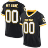 Custom Black White-Gold Mesh Authentic Throwback Football Jersey