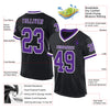 Custom Black Purple-White Mesh Authentic Throwback Football Jersey