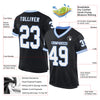 Custom Black White-Light Blue Mesh Authentic Throwback Football Jersey