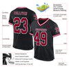 Custom Black Maroon-White Mesh Authentic Throwback Football Jersey