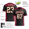 Custom Black Cream-Crimson Mesh Authentic Football Jersey