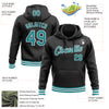 Custom Stitched Black Teal-White Sports Pullover Sweatshirt Hoodie