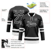 Custom Black White Hockey Lace Neck Jersey