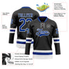 Custom Black Royal-White Hockey Lace Neck Jersey