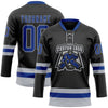 Custom Black Royal-Gray Hockey Lace Neck Jersey