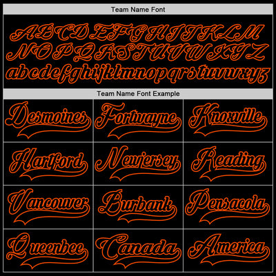 Custom Black Orange Hockey Lace Neck Jersey