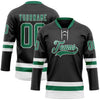 Custom Black Kelly Green-White Hockey Lace Neck Jersey