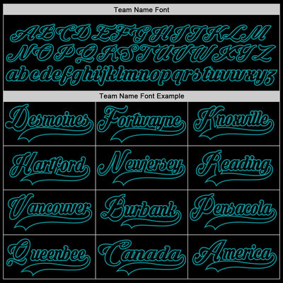 Custom Black Teal Hockey Lace Neck Jersey