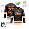 Custom Black Texas Orange-White Hockey Lace Neck Jersey