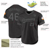 Custom Black Steel Gray Authentic Throwback Baseball Jersey