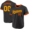 Custom Black Gold-Orange Authentic Throwback Baseball Jersey