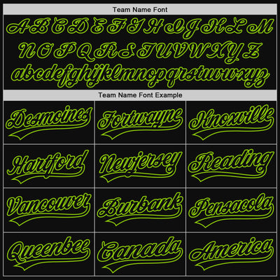 Custom Black Neon Green Authentic Throwback Baseball Jersey