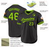 Custom Black Neon Green Authentic Throwback Baseball Jersey