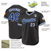 Custom Black Royal-White Authentic Throwback Baseball Jersey