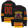 Custom Black Maroon-Gold Hockey Jersey