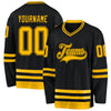 Custom Black Gold Hockey Jersey