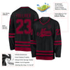 Custom Black Maroon Hockey Jersey