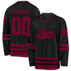 Custom Black Maroon Hockey Jersey