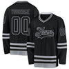 Custom Black Gray Hockey Jersey