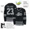 Custom Black Gray Hockey Jersey