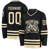 Custom Black Cream Hockey Jersey