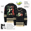 Custom Black Vintage Mexican Flag-Cream Hockey Jersey