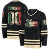 Custom Black Vintage Mexican Flag-Cream Hockey Jersey