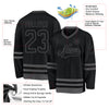 Custom Black Steel Gray Hockey Jersey