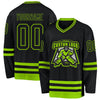 Custom Black Neon Green Hockey Jersey