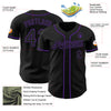 Custom Black Purple Authentic Baseball Jersey